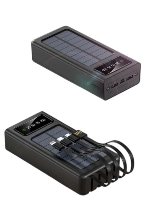 30,000 m-Ah Fast Charging Solar Power Bank 4 In1 Black MW913