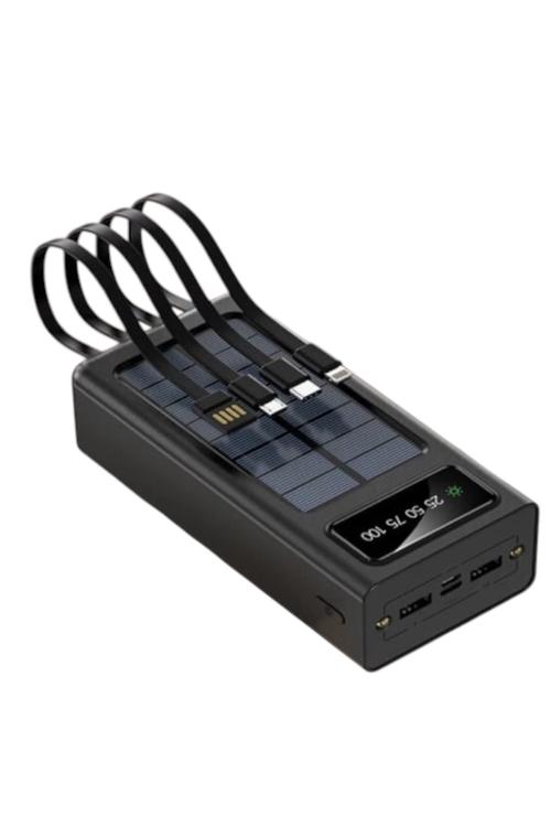 30,000 m-Ah Fast Charging Solar Power Bank 4 In1 Black MW913