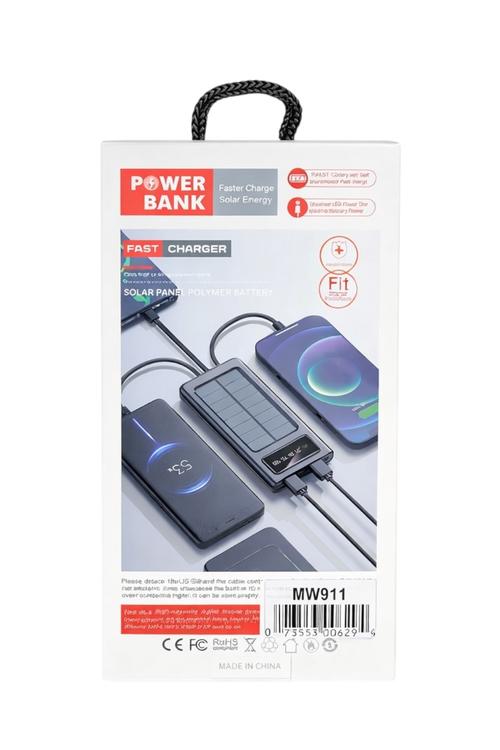 10,000 Mah Solar Power Bank 4 In 1 MW911