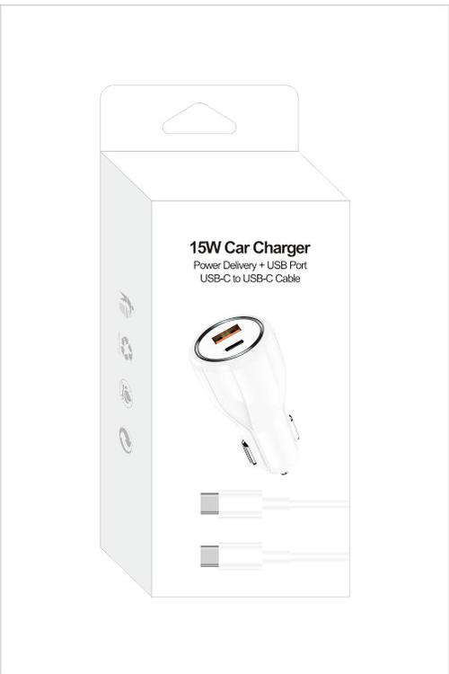 15W PD Car Combo With USB Car Charger And 3FT PD Cable MW8186 WHITE