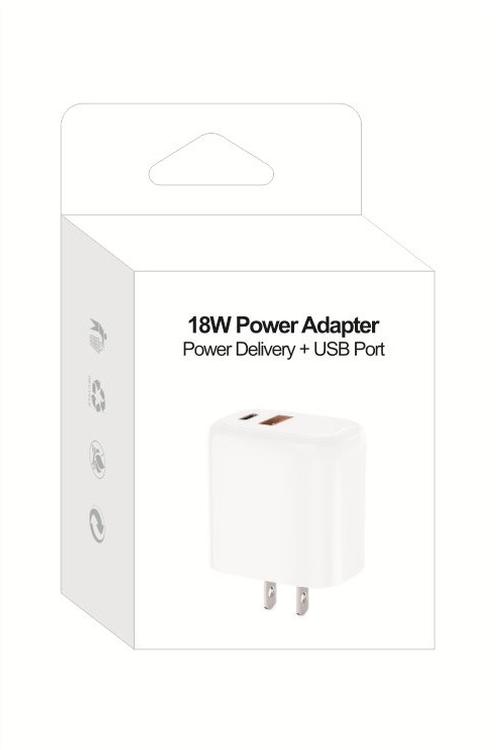 18W PD Wall Charger With USB Port MW8185 WHITE