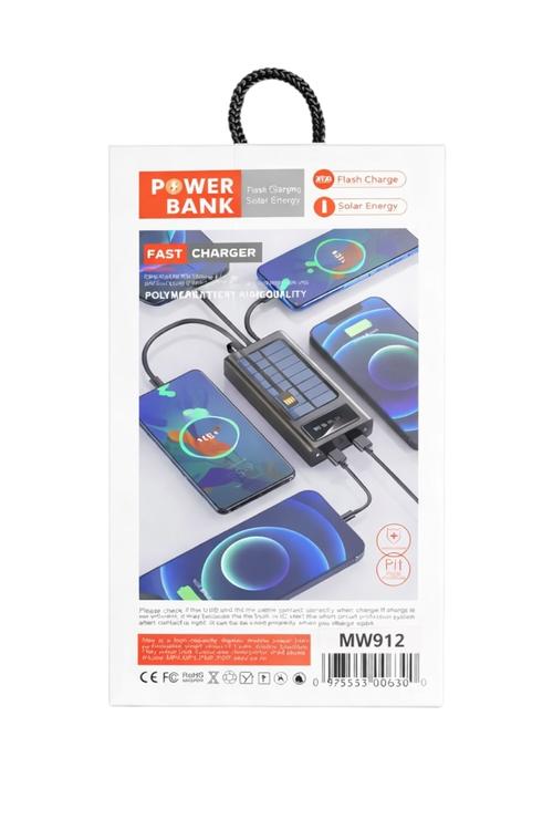 20,000 Mah Solar Power Bank 4in1 Cables MW912