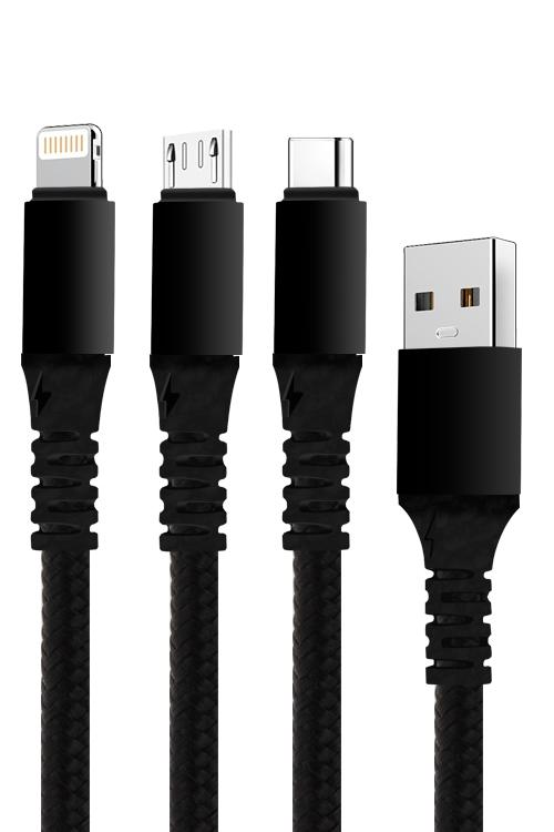 3 In1Cable Fabric MWMT3IN1 BLACK