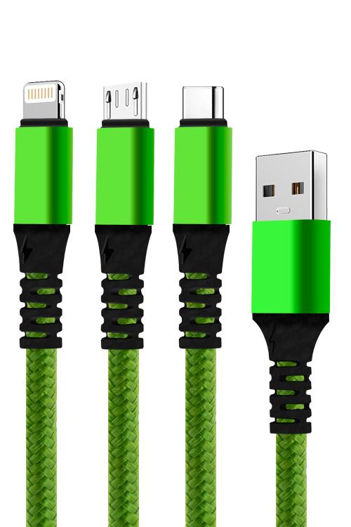 3 In 1 Cable Fabric MWMT3IN1 GREEN