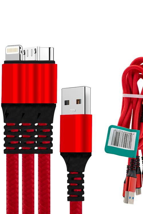 3 In 1 Cable Fabric MWMT3IN1 RED