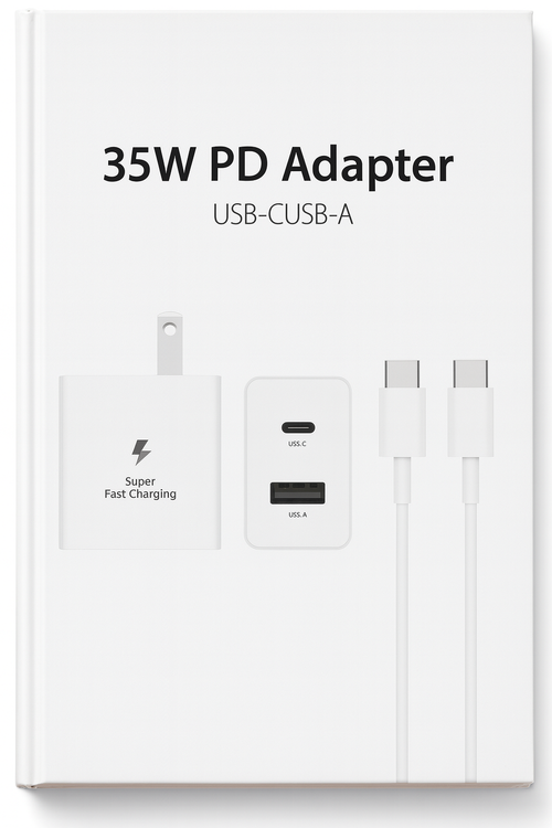 35W PD Combo with USB C Wall Charger and Type-C to Type-C Cable MW854 White