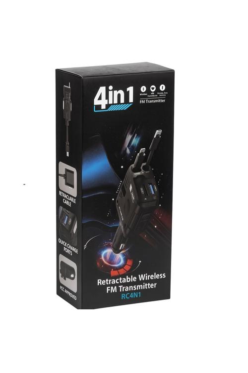 4 In 1 Retractable Wireless FM Transmitter RC4N1