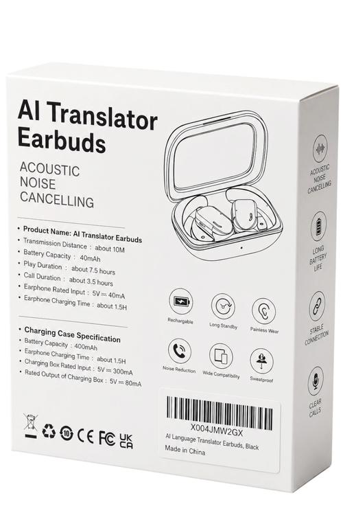 AI Translator Wireless Earbuds with Acoustic Noise Cancelling X004JMWZGX