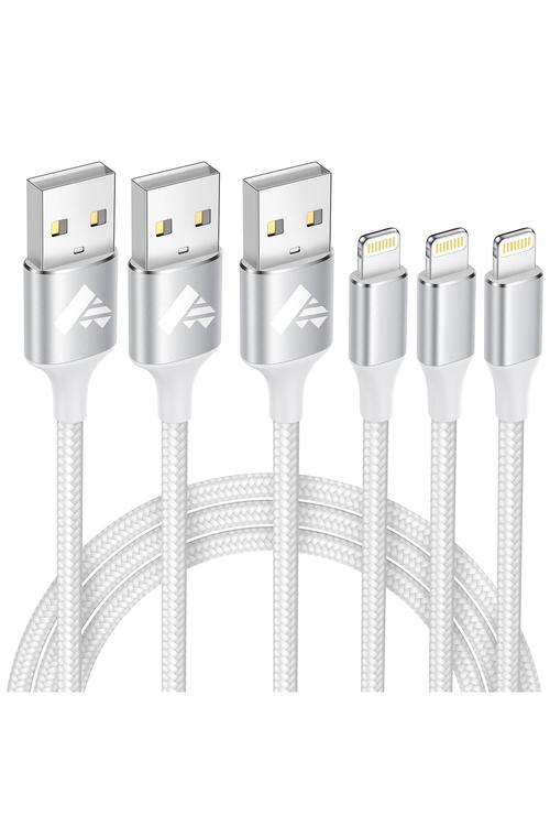 Amazon 3 Pack iPhone Charger Cable Apple MFi Certified White X003C3TXY7