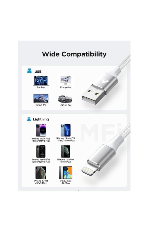 Amazon 3 Pack iPhone Charger Cable Apple MFi Certified White X003C3TXY7