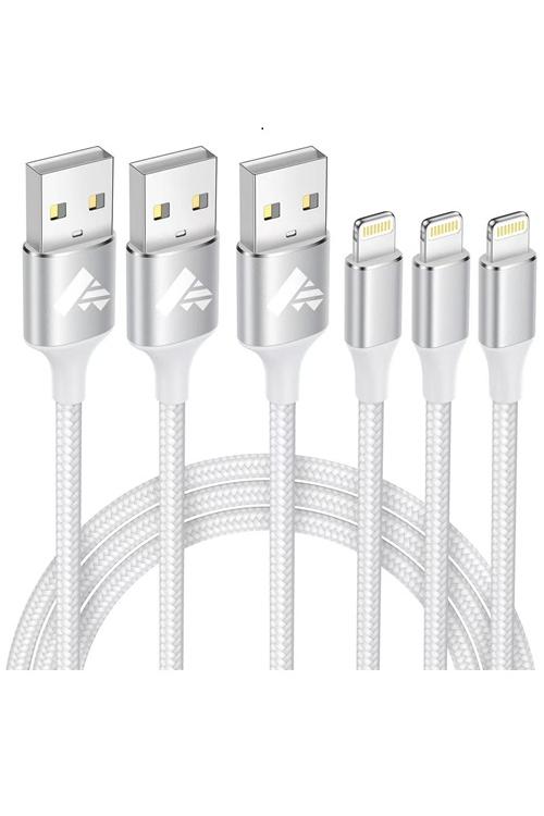 Amazon 3 Pack iPhone Original Charger Cable Lightning To USB Compatible X0036NECPD XR/8/7/6S/6/5S/SE/ipad