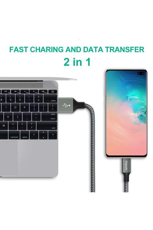 Amazon Durcord USB C Cable 2 Pack 10ft Compatible Silver X003R7Z92N