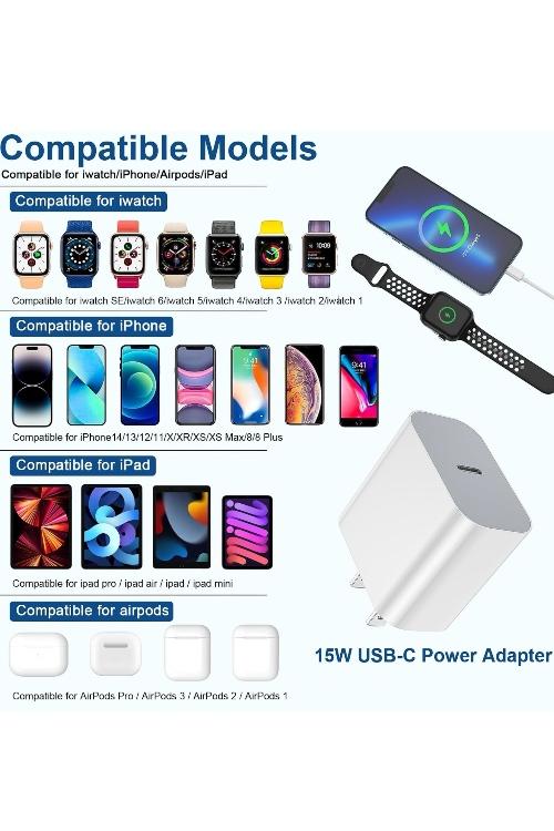 Amazon MfI Certified Apple Watch Charger USB C With Charger Series 7/6/SE/6/5/4/3/2/1 X003RQ56L