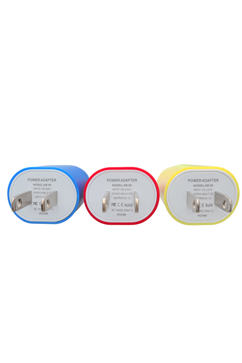Assorted Colors Single USB Wall Charger