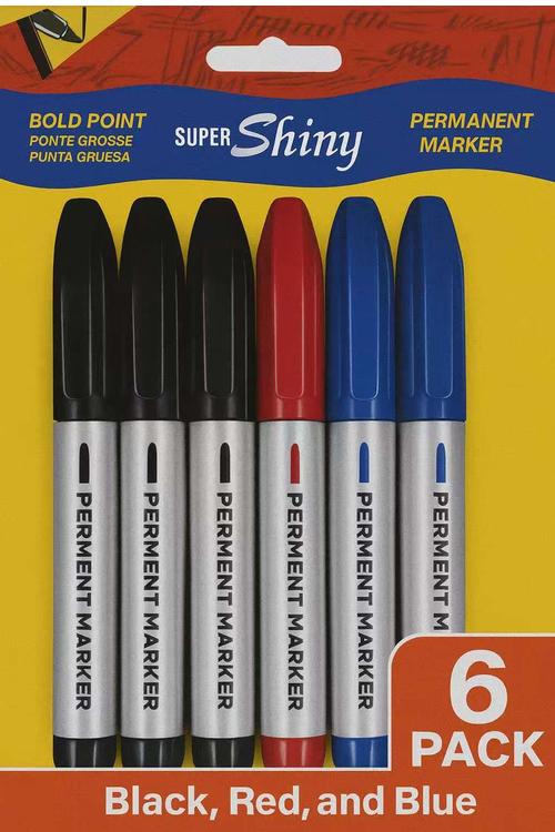 Bold Point Permanent Marker 6PK