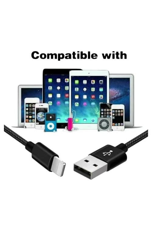 Bulk Jar 100 Pack 3FT Lightning to USB Charging Cable Braided