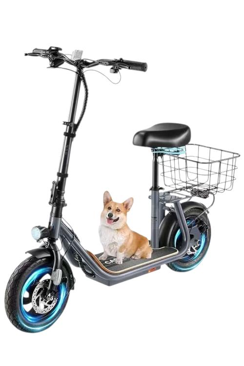 Caroma Electric Scooter for Daily Commuting, Folding Design with Rear Cargo Basket