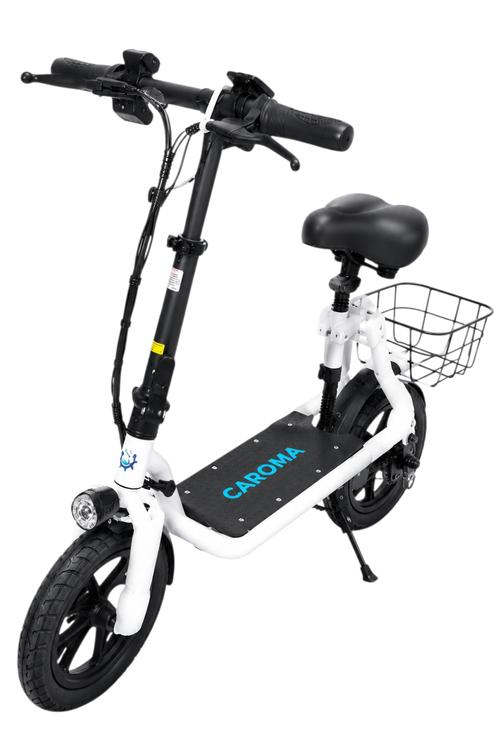Caroma Electric Scooter for Daily Commuting, Folding Design with Rear Cargo Basket