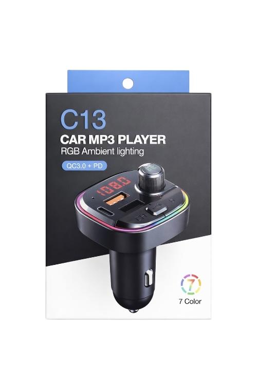 C13 Bluetooth Car FM Transmitter with PD Fast Charging C13