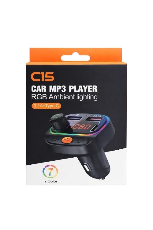 Bluetooth Car FM Transmitter with PD Fast Charging C15