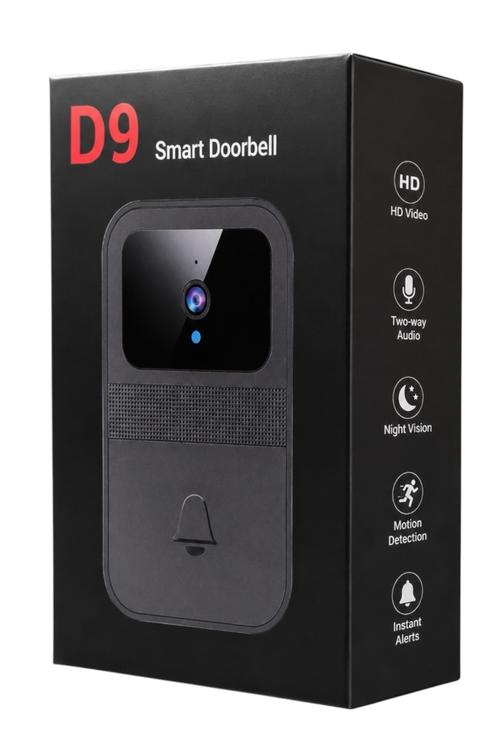 D9 Wireless Smart Doorbell Camera , HD Video, Night Vision, Motion Alerts and Mobile App Control D9