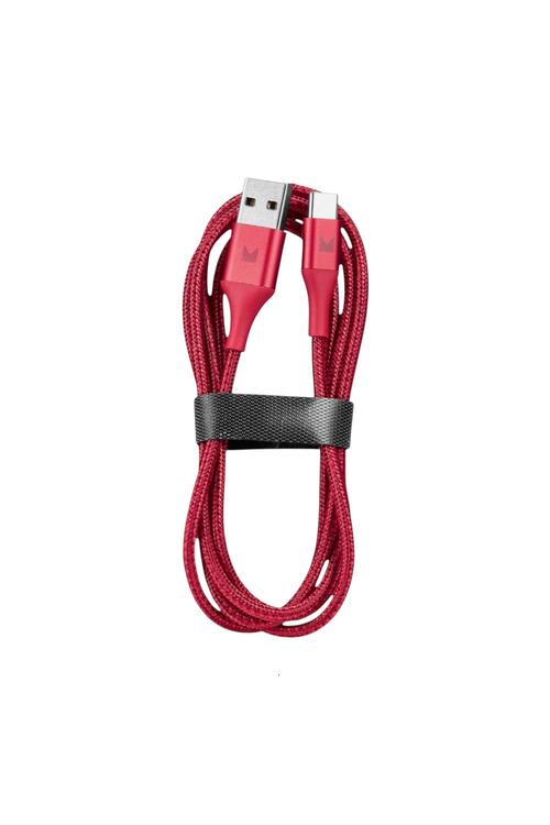 DATA-MODAL Charge and Sync Cable USB-A to USB-C 10FT RED