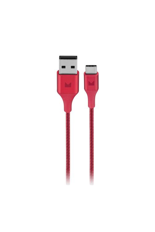 DATA-MODAL Charge and Sync Cable USB-A to USB-C 10FT RED
