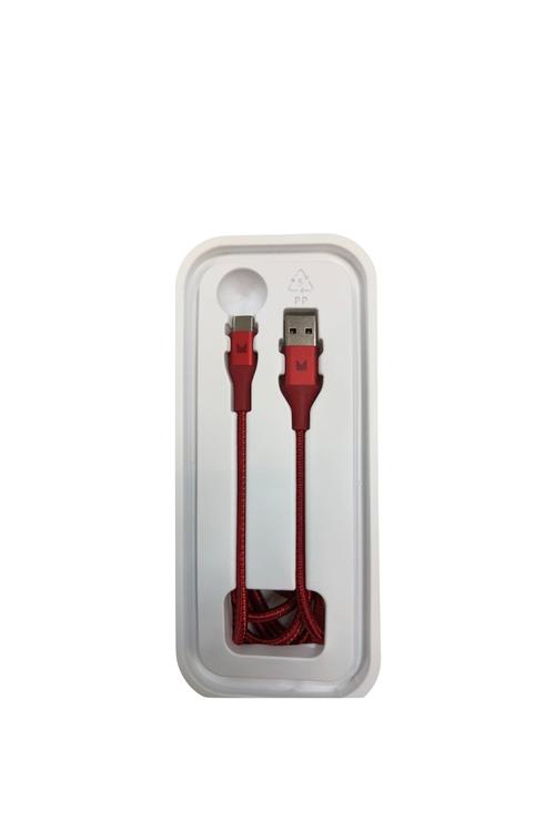 DATA-MODAL Charge and Sync Cable USB-A to USB-C 10FT RED