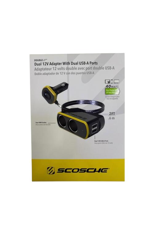DIS-Scosche Dual 12V Adapter With Dual USB-A Port 40W 