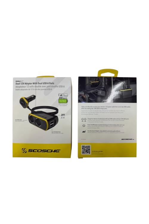 DIS-Scosche Dual 12V Adapter With Dual USB-A Port 40W