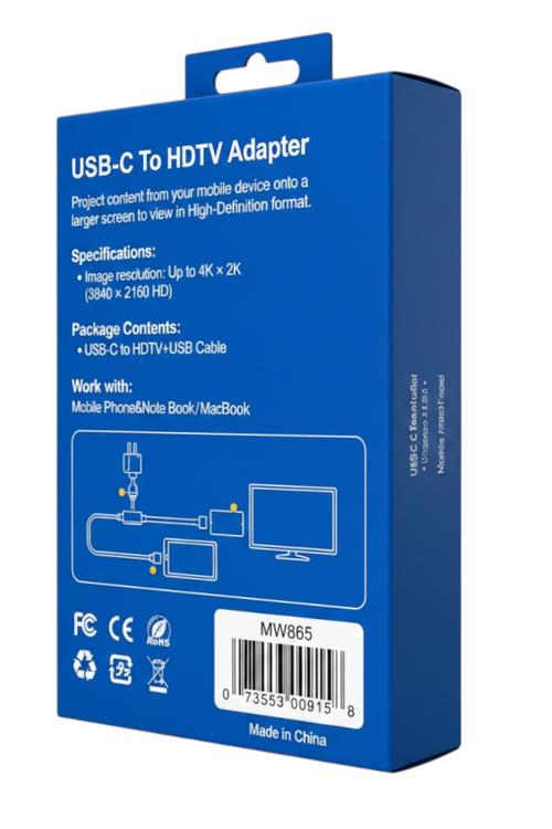 Daguaika 4K USB-C to HDTV Cable, Screen Mirroring Adapter for USB-C Devices MW865