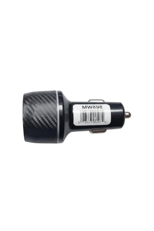 Double PD with 1 USB-A Port Car Charger Black MW898
