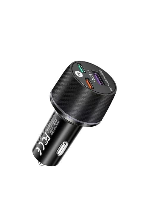 Double PD with 1 USB-A Port Car Charger Black MW898