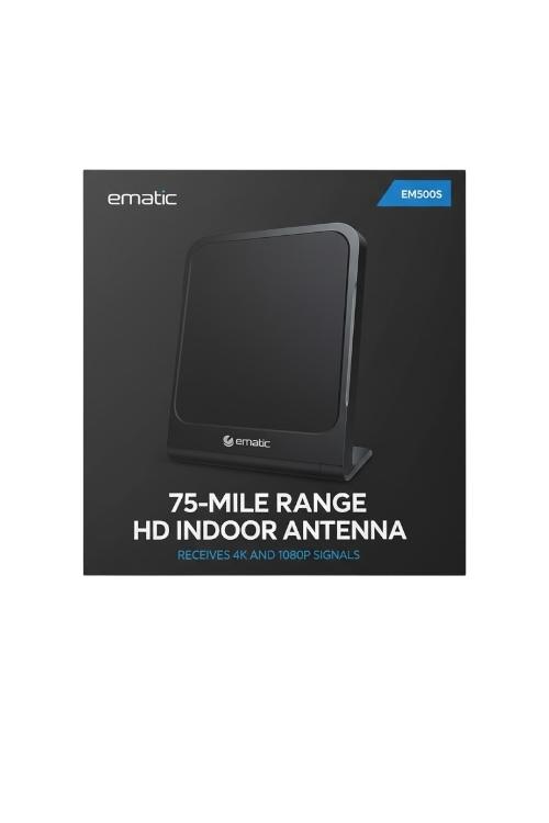 Ematic 75 Mile Range HD Indoor Antenna EM500S