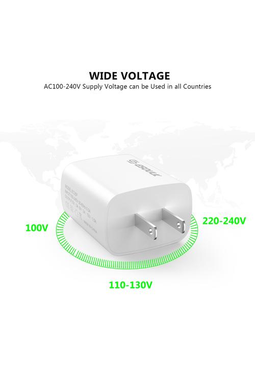 Esoulk 18W Combo PD Wall Charger & 5FT C to C Wholesale Cable-EC35P-CC