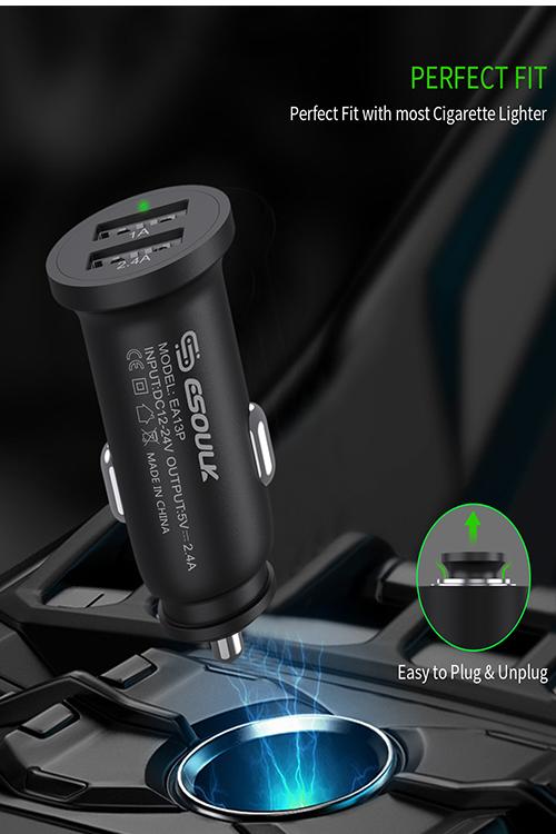 Esoulk 2.4A Dual Car Charger No Packaging EA13BK