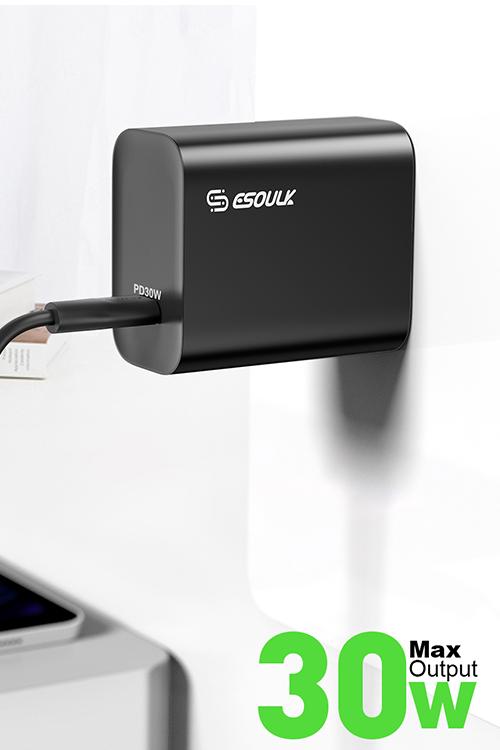 Esoulk 30W PD Wall Charger Black EA22BK