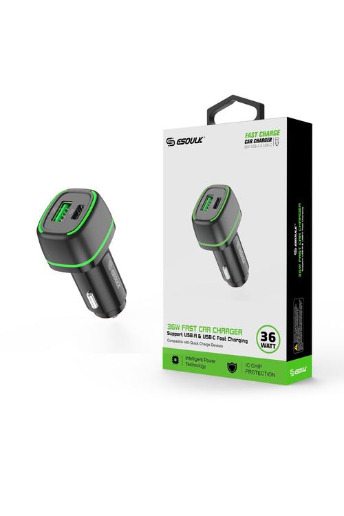 Esoulk 36W PD QC Car Charger-EA15