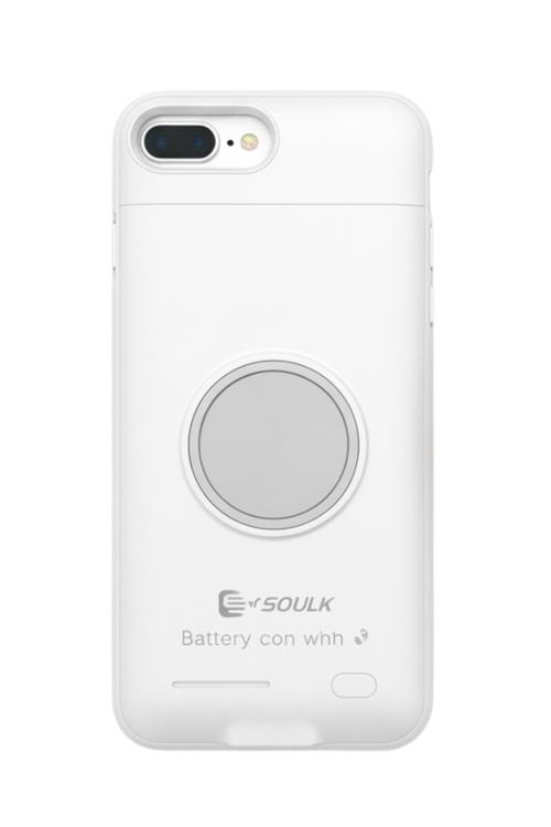 Esoulk Magnetic Battery Case 3000mAh Extra Battery Charger Cover for iPh 6/6S/7/8 White EP10P