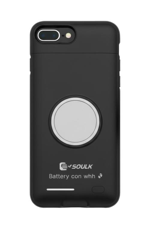 Esoulk Magnetic Battery Case 3000mAh Extra Battery Charger Cover for iPh 6/7/8 Black EP10P