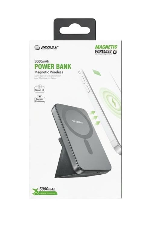 Esoulk Magnetic Wireless 5000mAh Power Bank EK4001BK