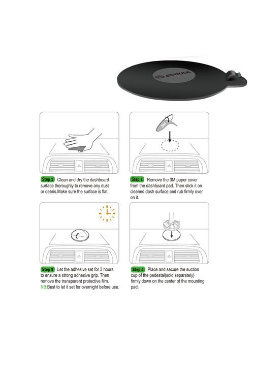 Esoulk One Touch Dashboard Windshield Car Mount-EH07PBK