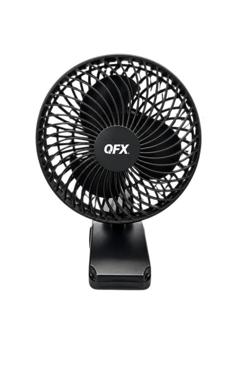 QFX Rechargeable 2in1 Clip and Desk Fan, Black FB06BLK