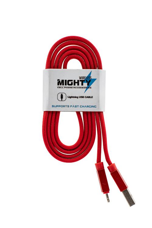 Fabric Flat Mighty Cables for Iphone, Android, and Type-C-MW120V9-MW120TC-MW120IPH