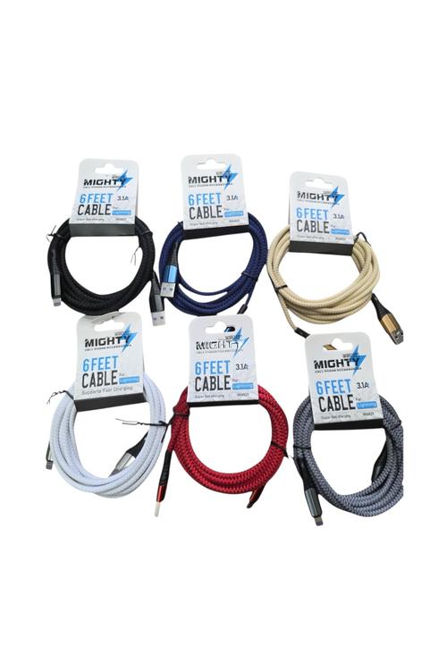 Fast 6FT Fabric Lightning Cable 3.1A MW829