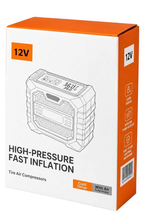 Fast Inflation 12V Air Pump with LED Light and LCD Display