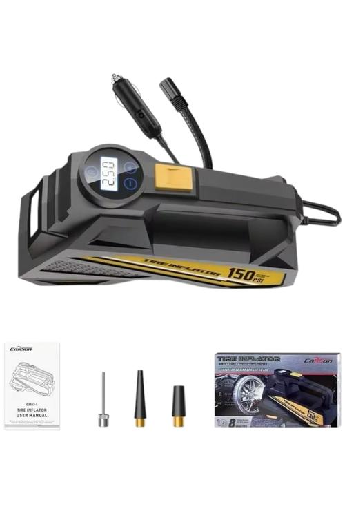 Flykid Portable Tire Inflator, 150 PSI Digital Air Compressor with LED Light X004PVSFGH