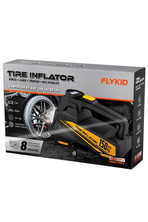Flykid Portable Tire Inflator, 150 PSI Digital Air Compressor with LED Light X004PVSFGH