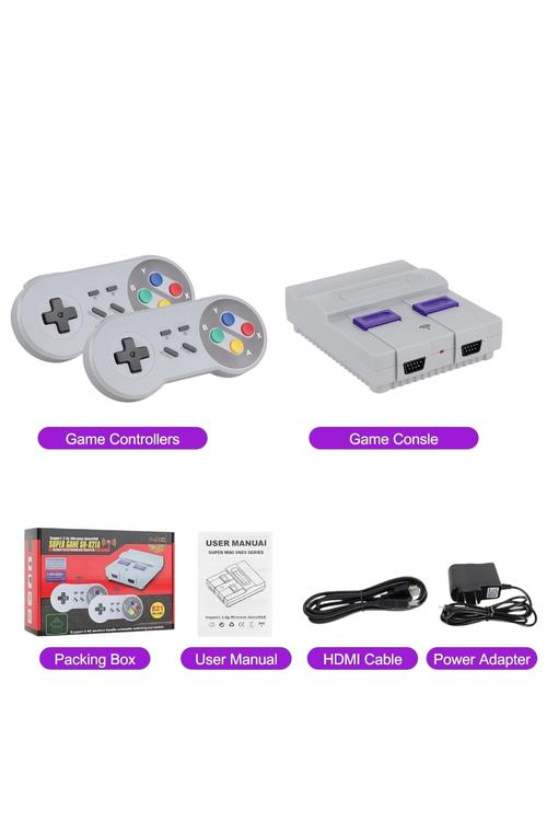 Full HD Mini Retro Game Console with 2.4G Wireless Controllers 821 Games SN03