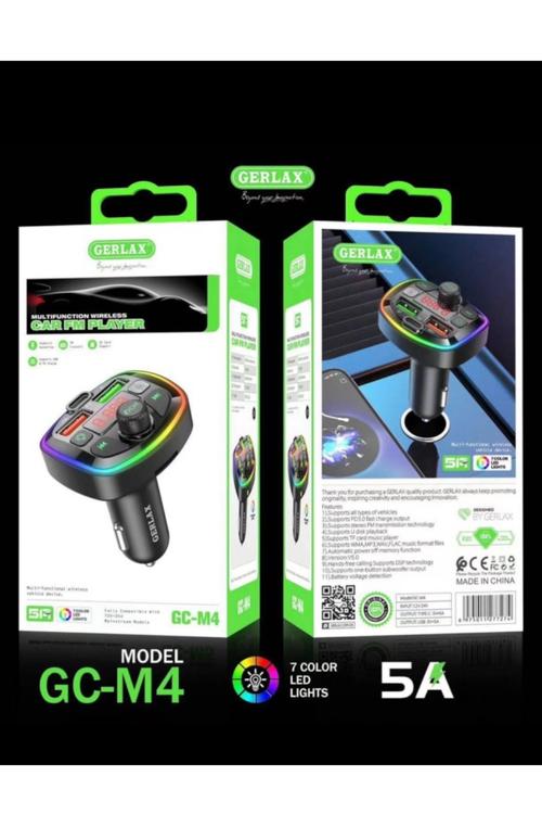 Gerlax Bluetooth FM Transmitter With PD Function GCM4